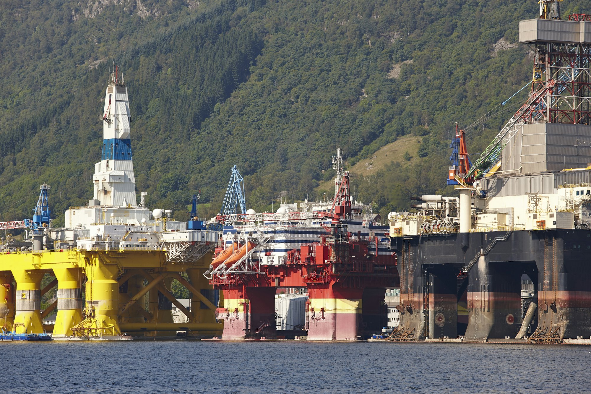 Oil and gas platform in Norway. Energy industry. Petroleum exploration