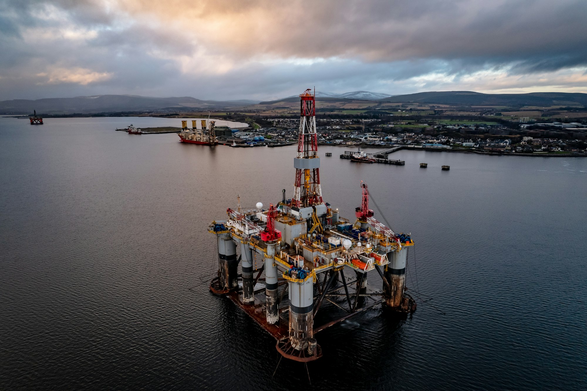 Oil Drilling Rig in the Port